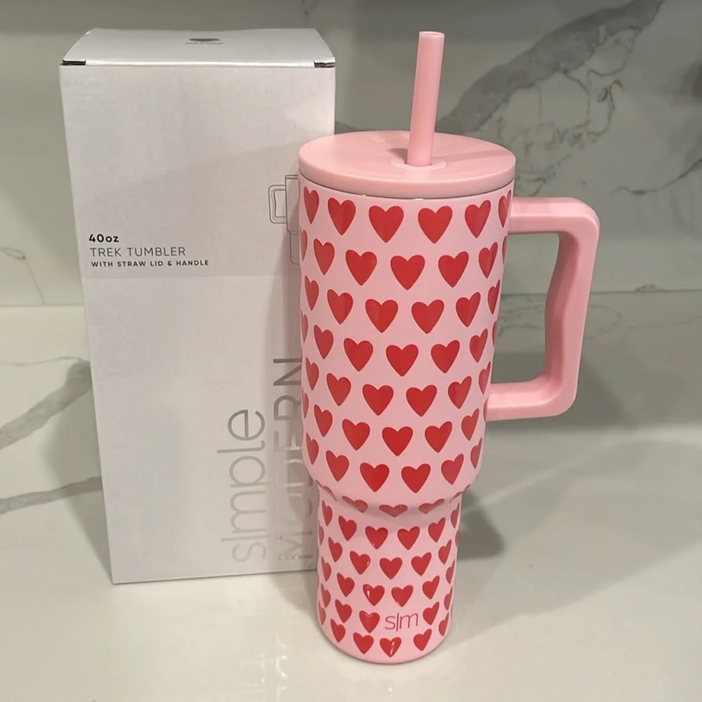 Simple Modern - SWEETHEART ♥️ Pink and Red 40oz Trek Tumbler - NWT!
